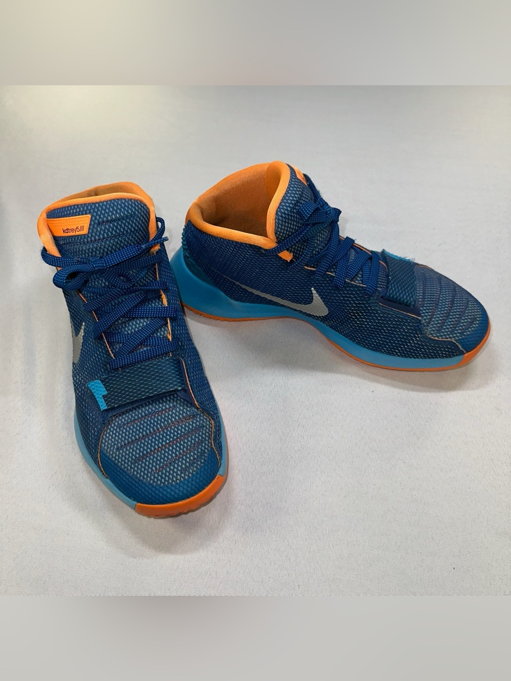 Nike KD Trey 5 III Blue Orange Silver Men’s Basketball Shoes Sneakers Size 9